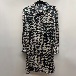 The Limited Women Abstract Houndstooth Shirt Dress PXL Career Office Siren